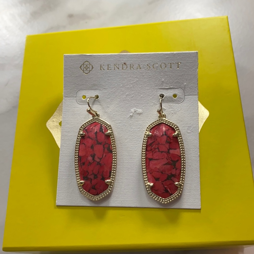 Kendra Scott Elle In Bronze Veined Red Magnesite